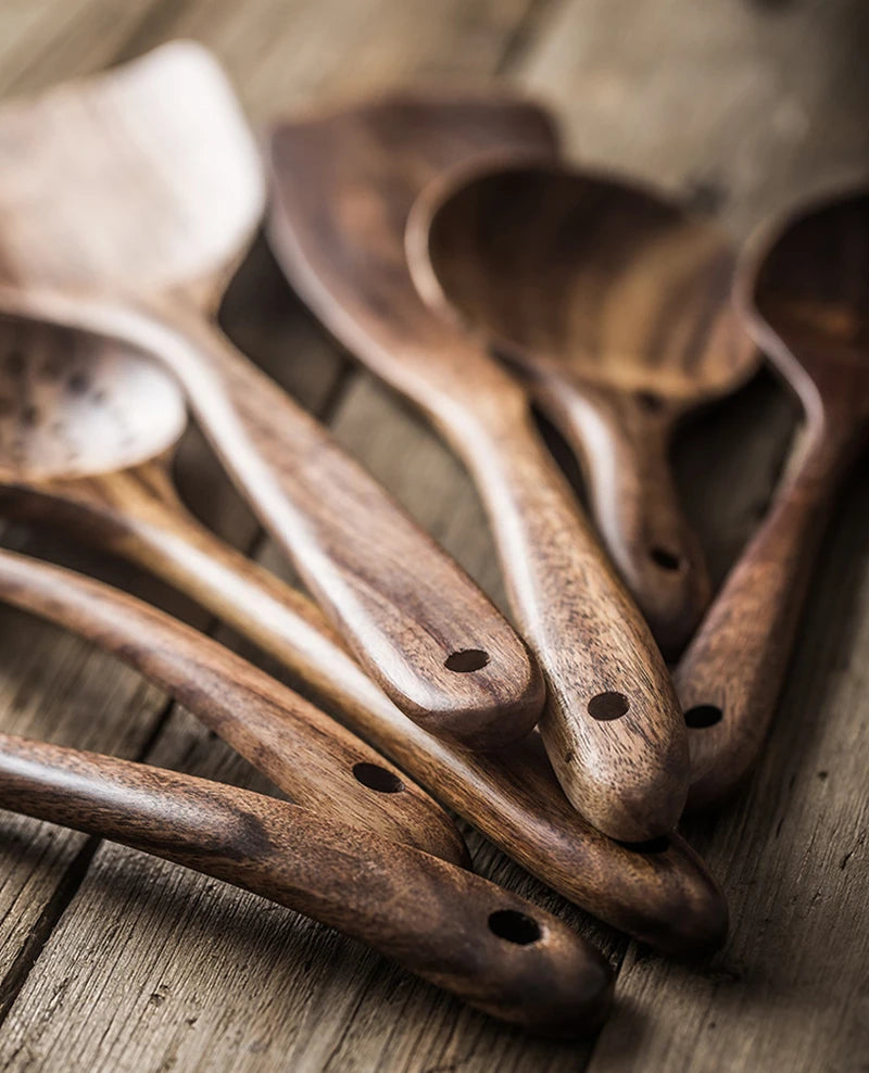 TeakHarmony Naturals: Artisanal Wood Spoon Set (4-7 pc sets)