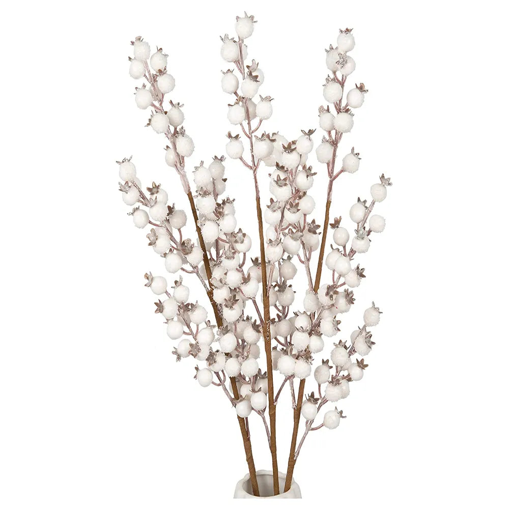 White Berry Stem Branches (1pc)