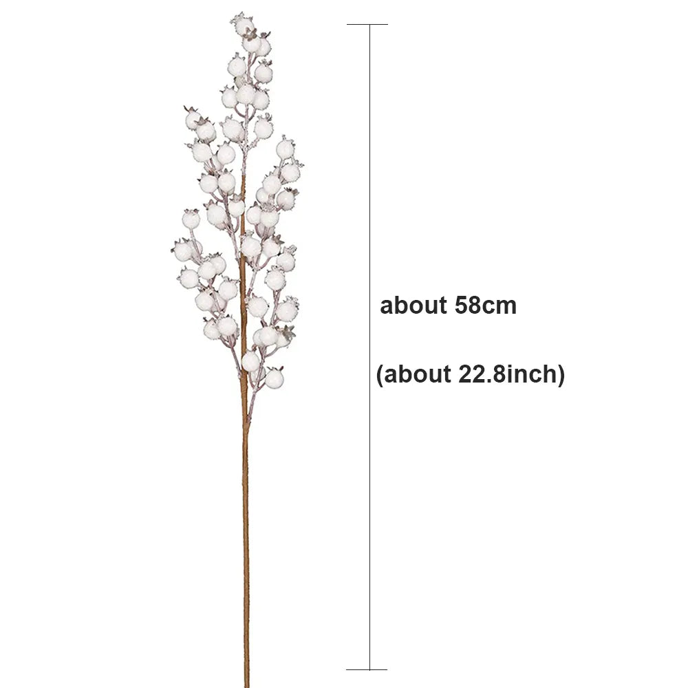 White Berry Stem Branches (1pc)