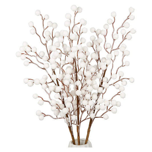 White Berry Stem Branches (1pc)