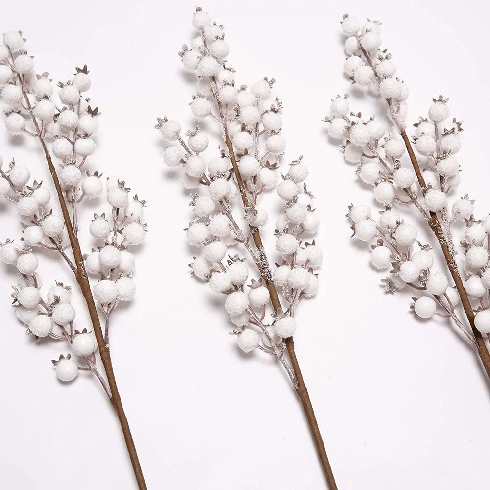 White Berry Stem Branches (1pc)