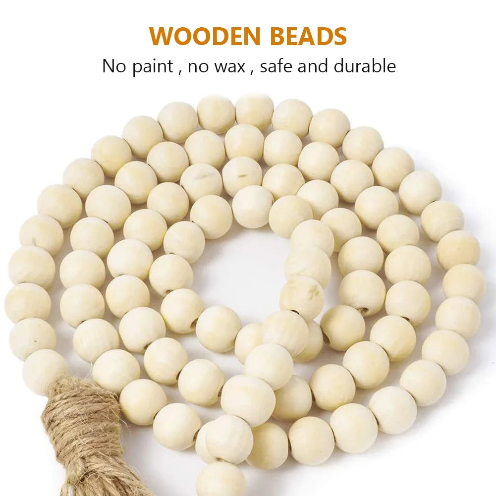 BohoCraft Bloom: Handmade Natural Wood Bead Garland