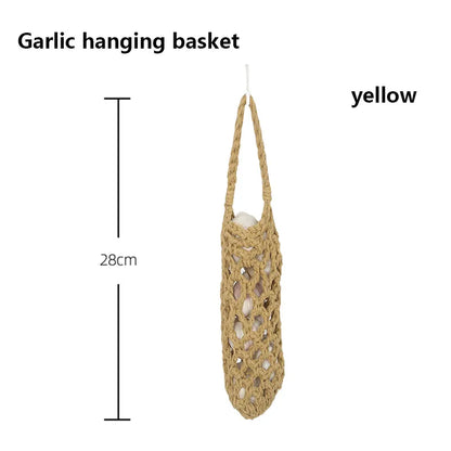 XS-XXL Wall-mounted Sundries Storage Bag Hanging Wall Vegetable Fruit Baskets Organize Bag Jute Eco Teardrop Kitchen Organizer